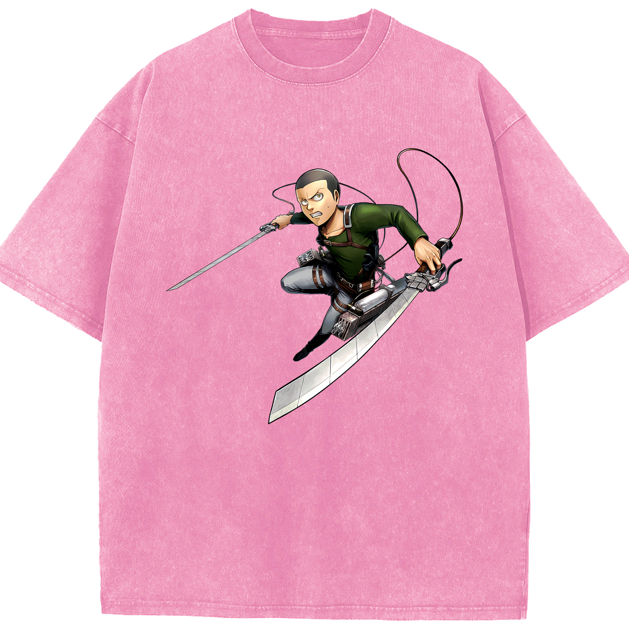 （画像用） 進撃の巨人 コニー·スプリンガー Attack on Titan Connie Springer 綿100% ヴィンテージ風 半袖Tシャツ（フロントプリント）